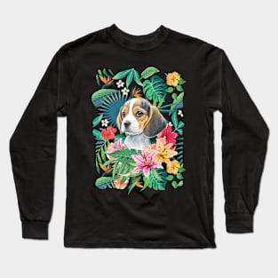 Tropical Beagle Puppy 2 Long Sleeve T-Shirt